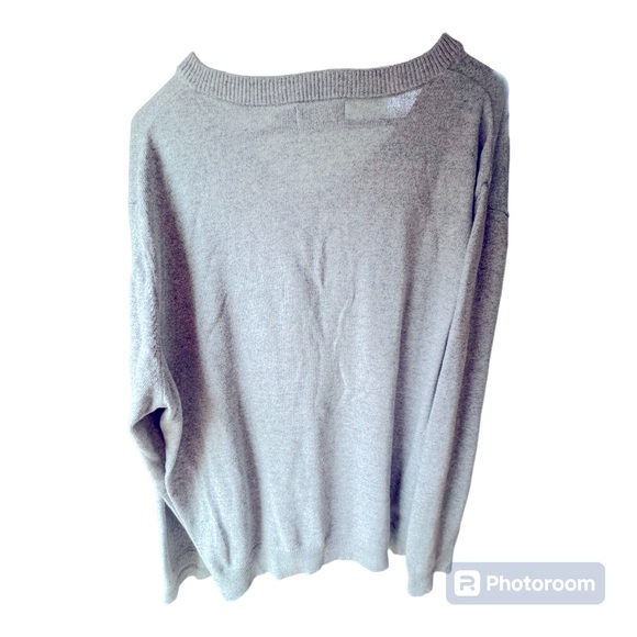 Nautica 100% Cotton Soft Stretchy V-Neck Heather Grey Sweater. Men’s Large. - Picture 6 of 6